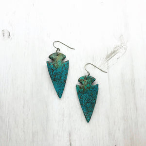 Lodgegrass Earrings, Turquoise Faux Stone, Large