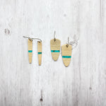Load image into Gallery viewer, Turquoise and Ivory Faux Stone Earrings
