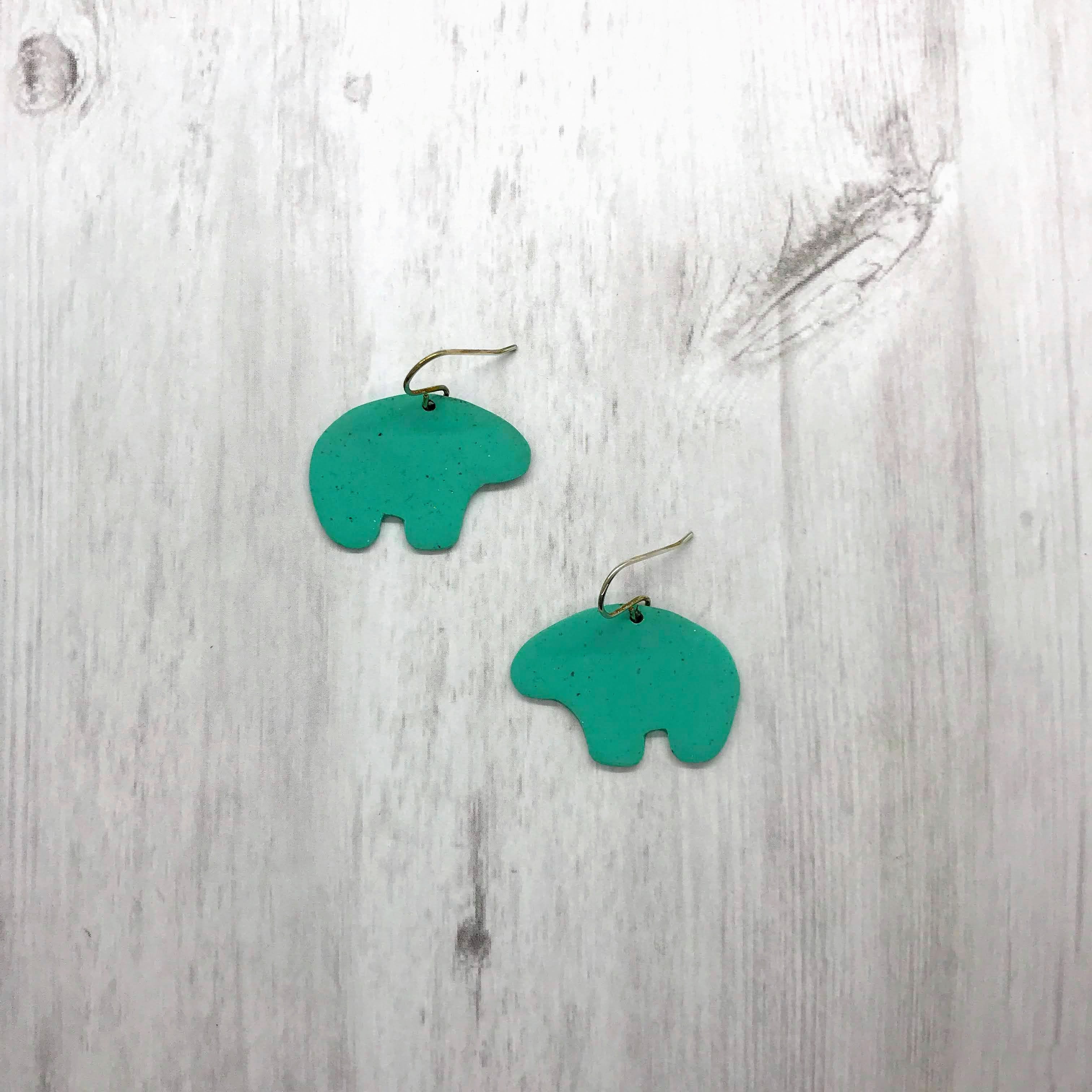 Bear Earrings, Slab Turquoise