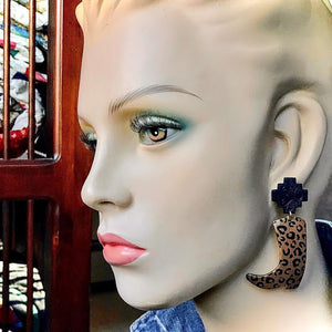 Augusta Earrings, Leopard
