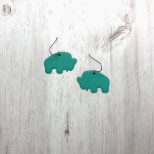 Buffalo Earrings, Slab Turquoise
