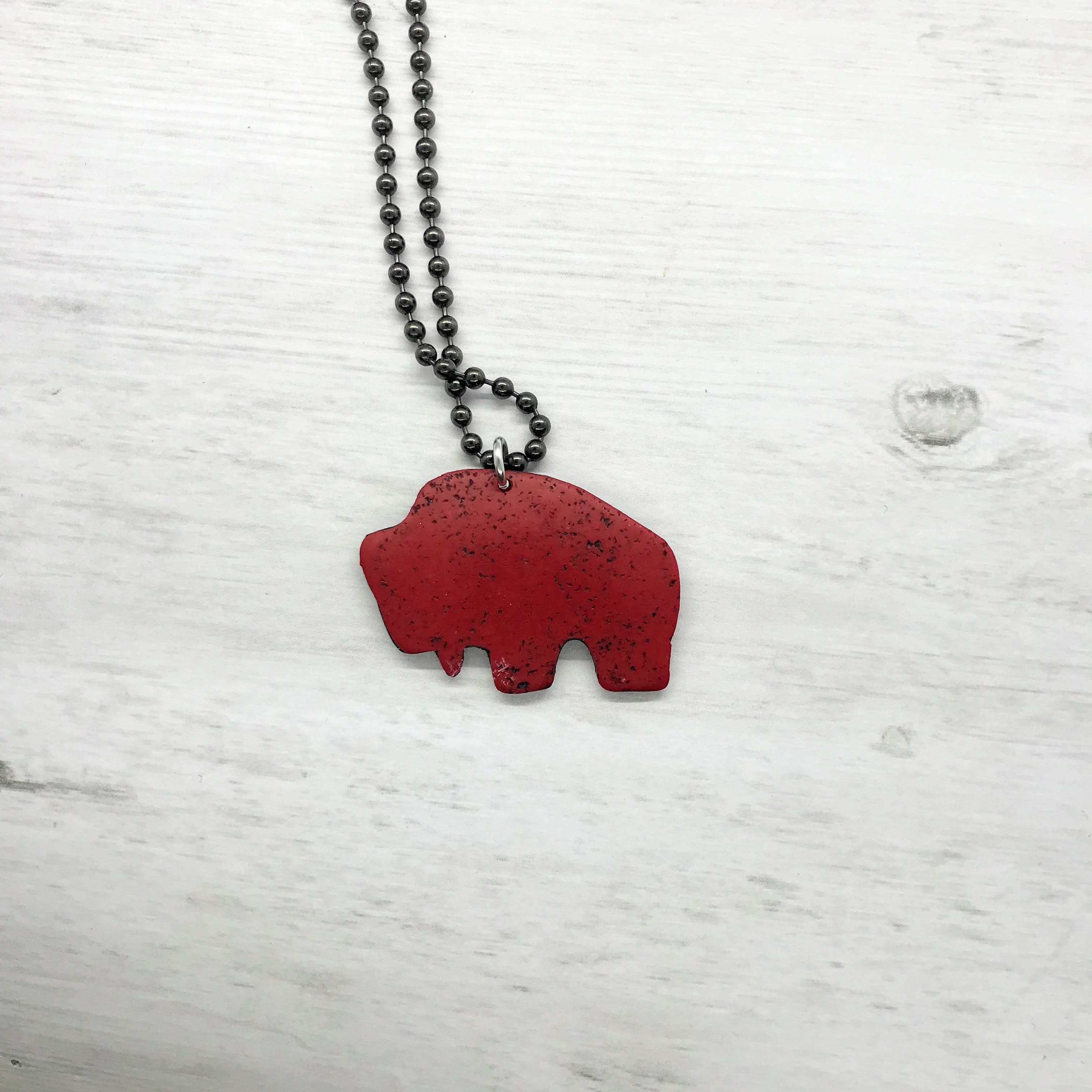 Buffalo Necklace, Red