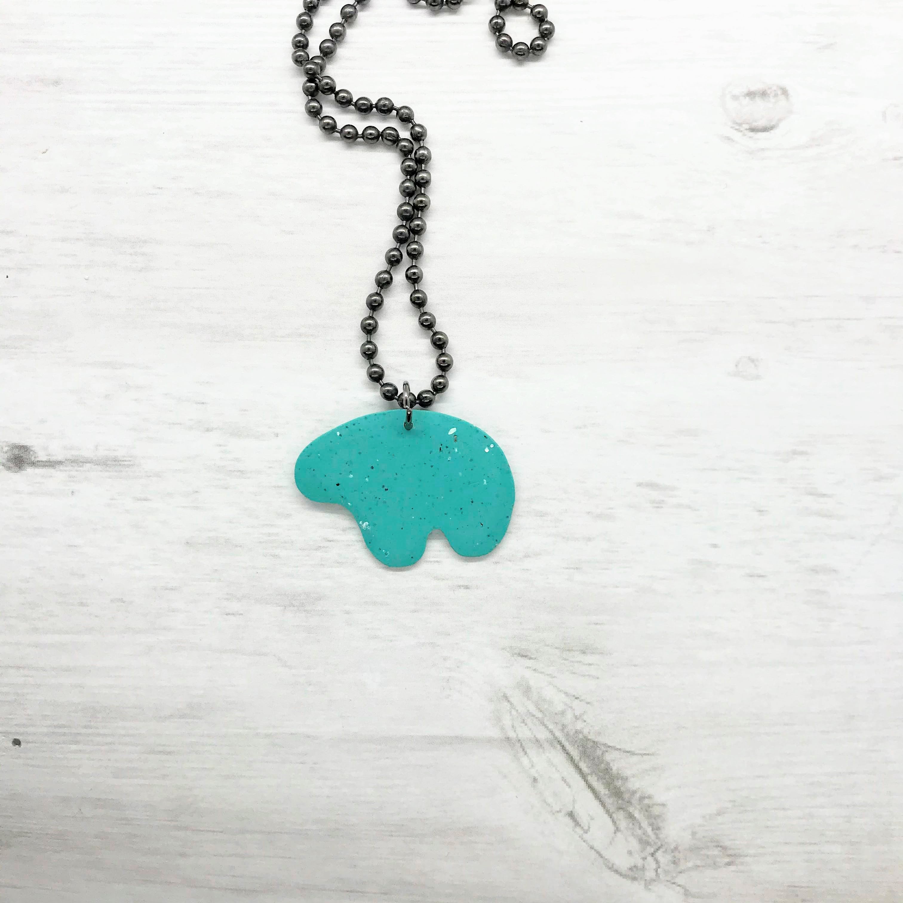 Bear Necklace, Slab Turquoise