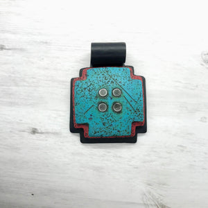 Pendant, Turquoise with Nailheads