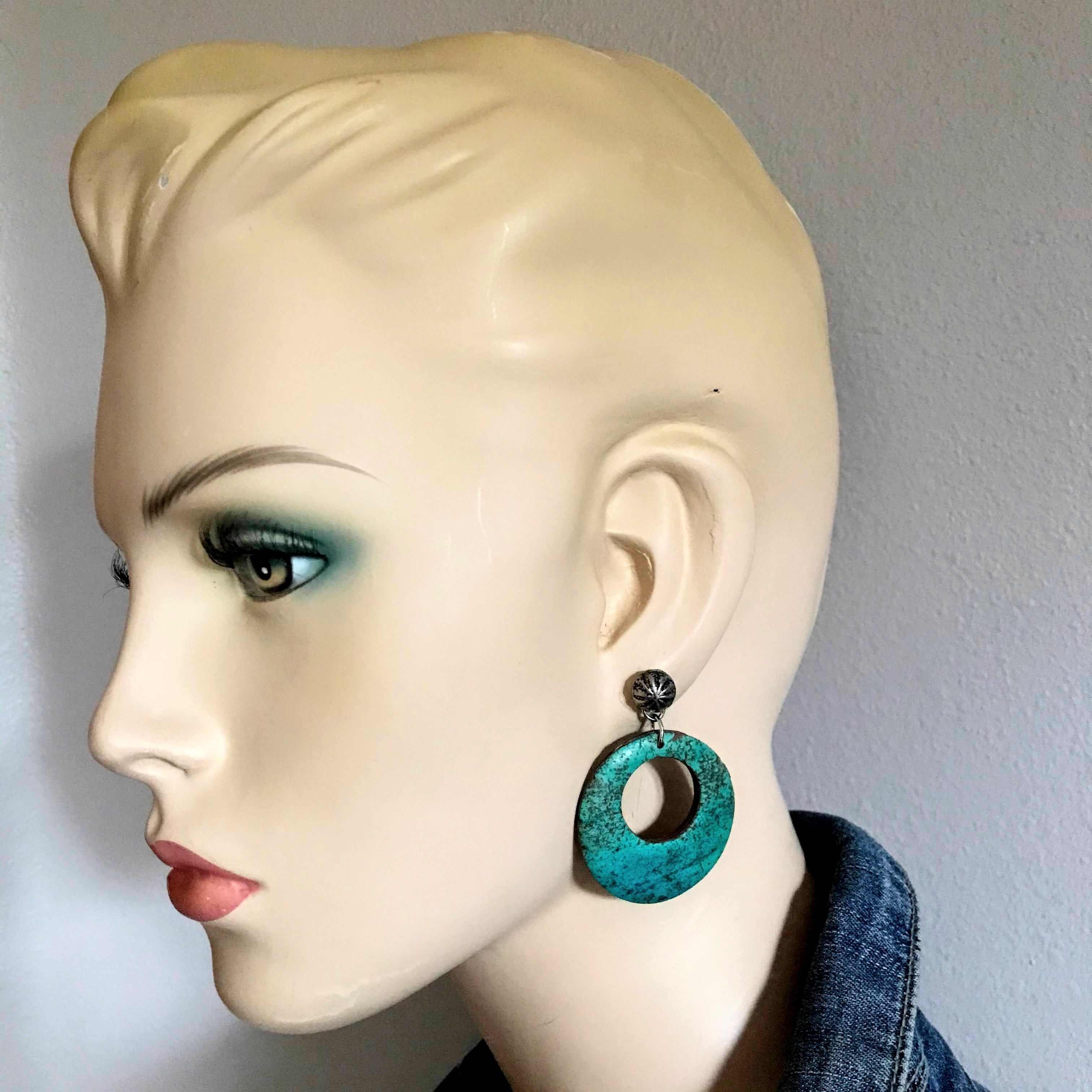 Ennis Earrings, Faux stone Turquoise