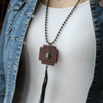 Load image into Gallery viewer, Necklace, Saddle Brown w/ tassel
