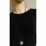Load image into Gallery viewer, Wanderlust Necklace 2- with Stripe Montana
